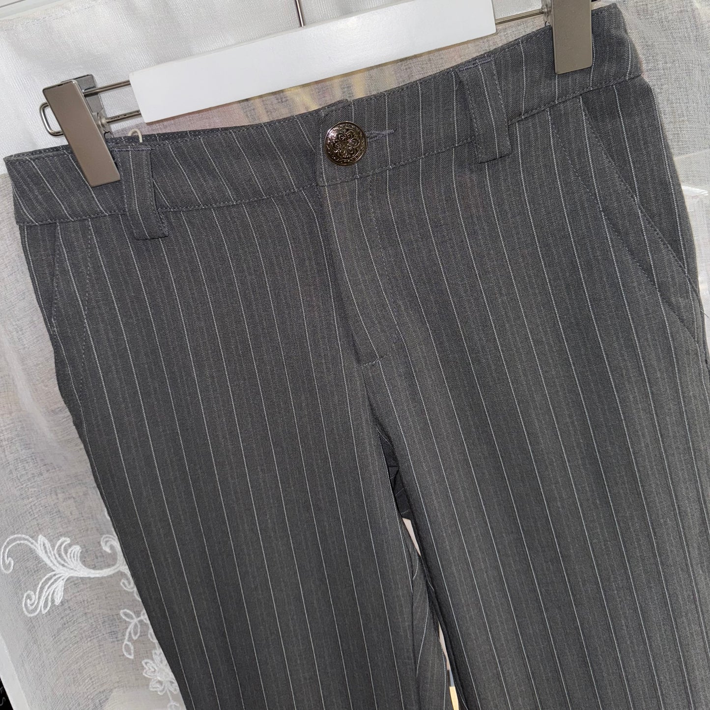 Grey striped pants