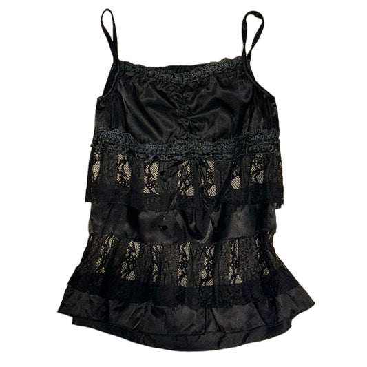 Black lace layered tank