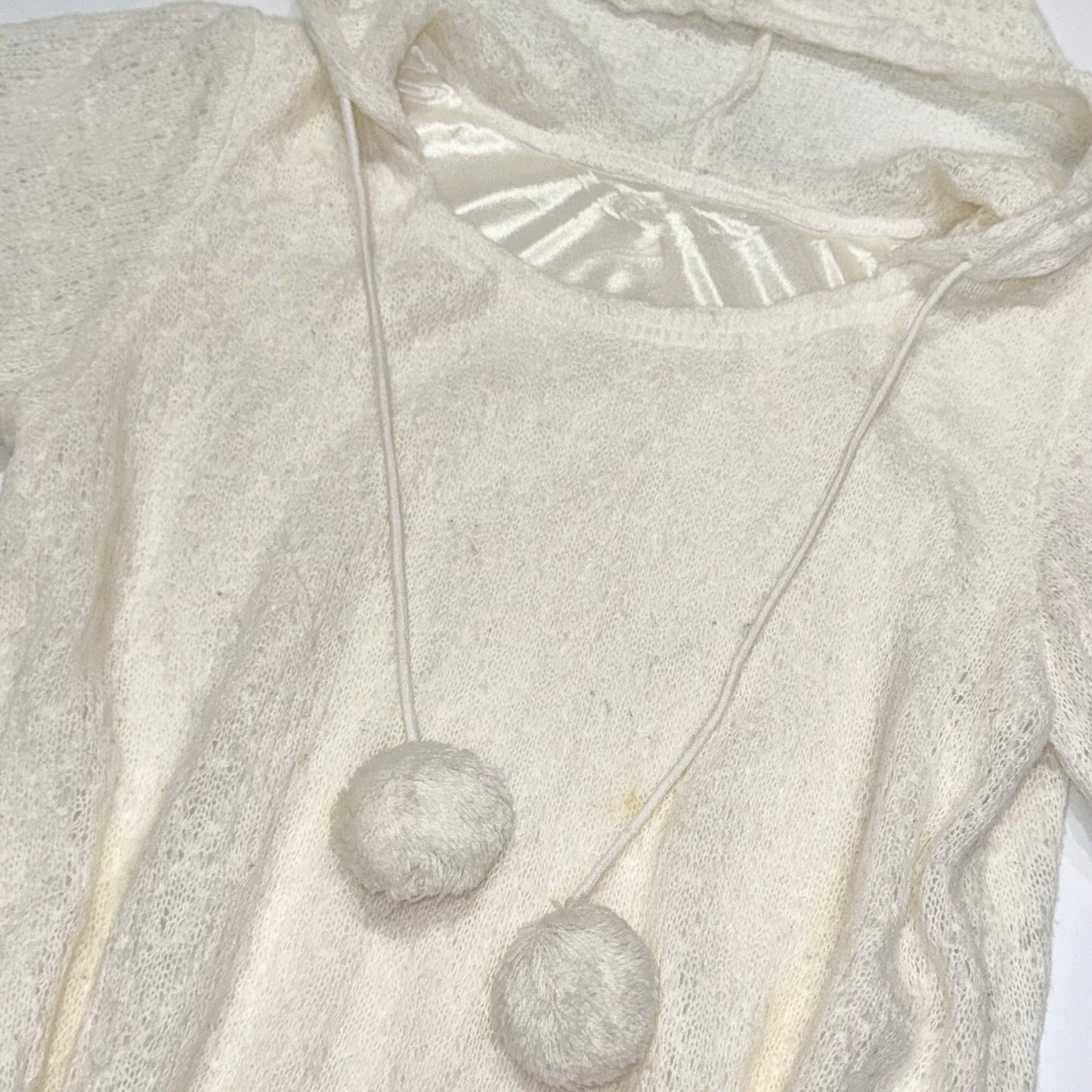 Pom pom ivory brown dress