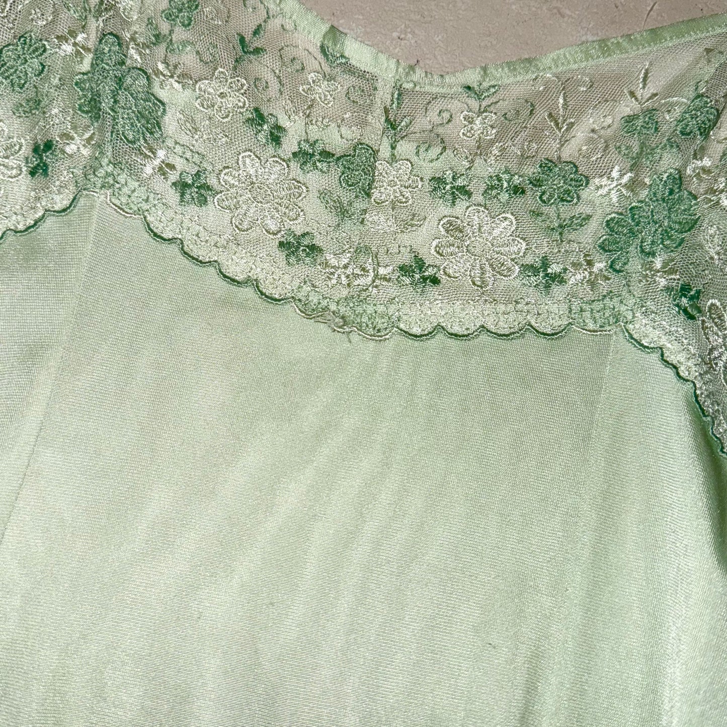 Mint lace silk cami
