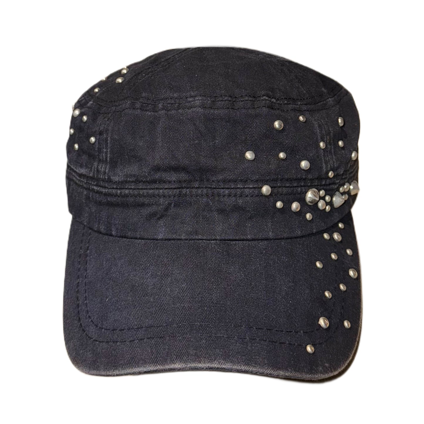 Black rivet cap