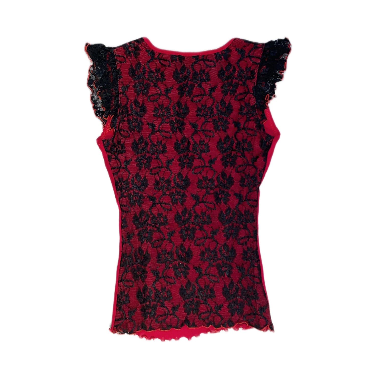 Morgan De Toi black lace red top