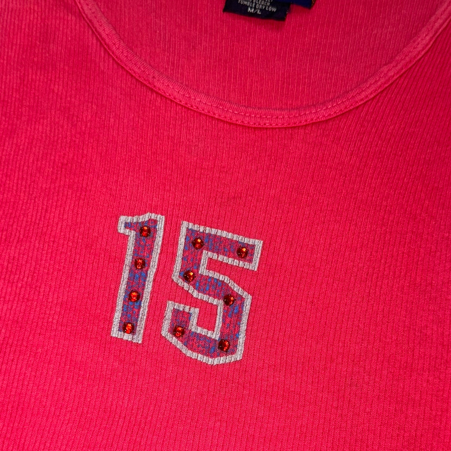 Pink 15 rhinestone top