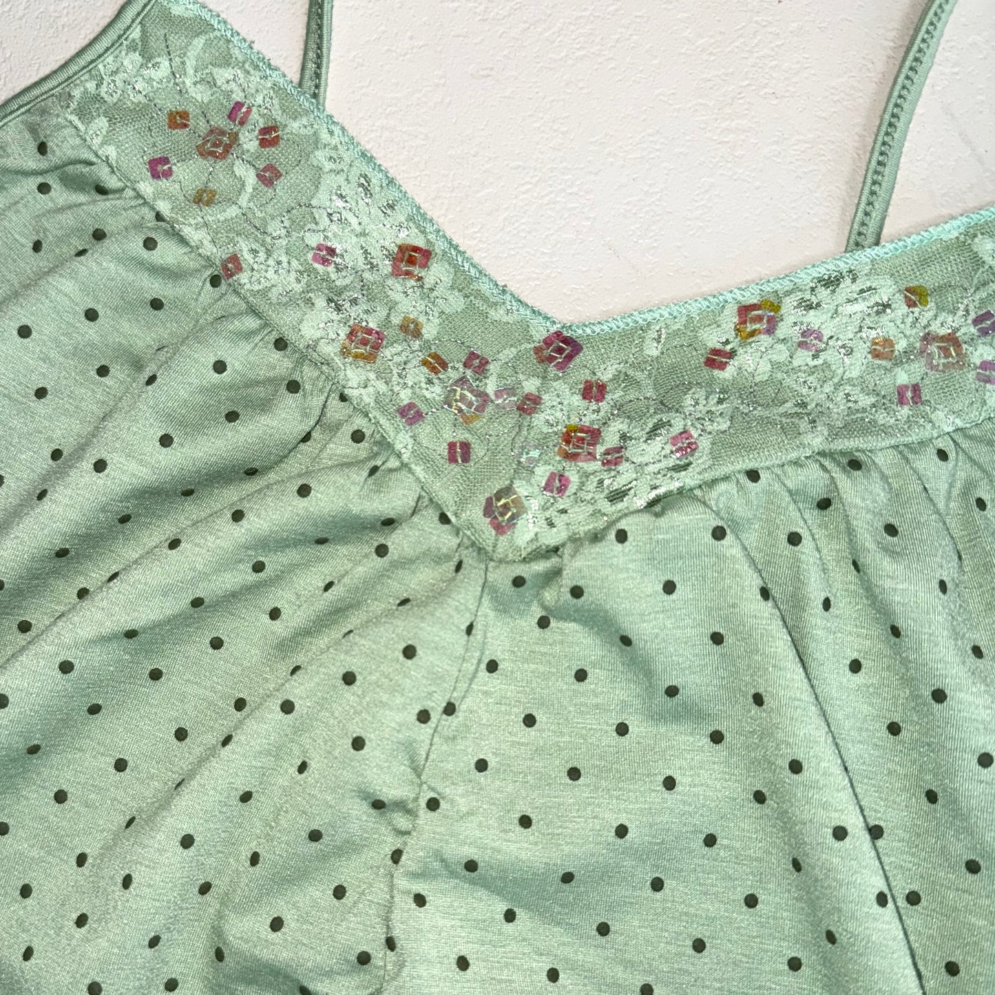 Mint polka dot cami