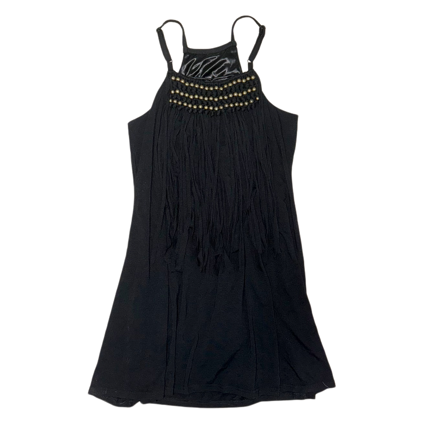 Super cool black rivet fringe dress