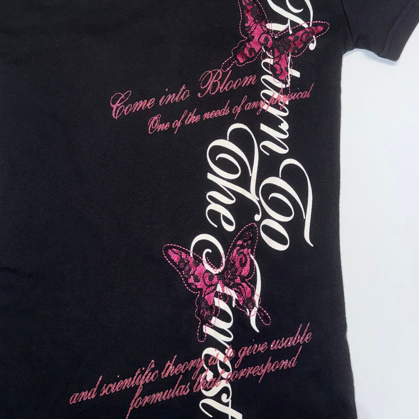 Cornflake purple lace butterfly black top