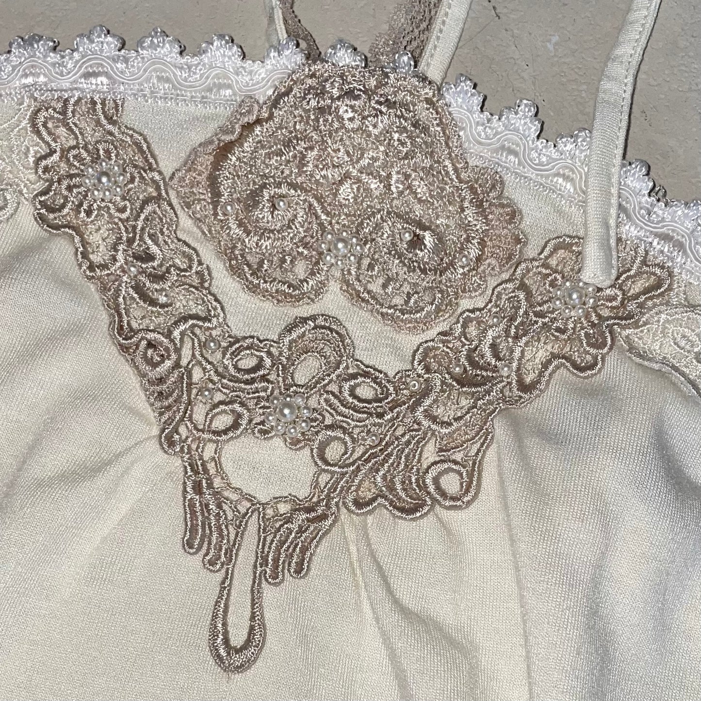 Axes ivory lace halter cami