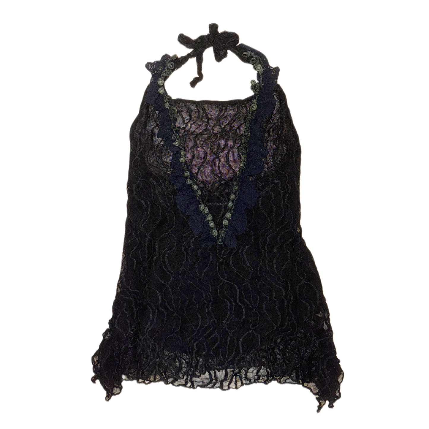 Black lace halter top