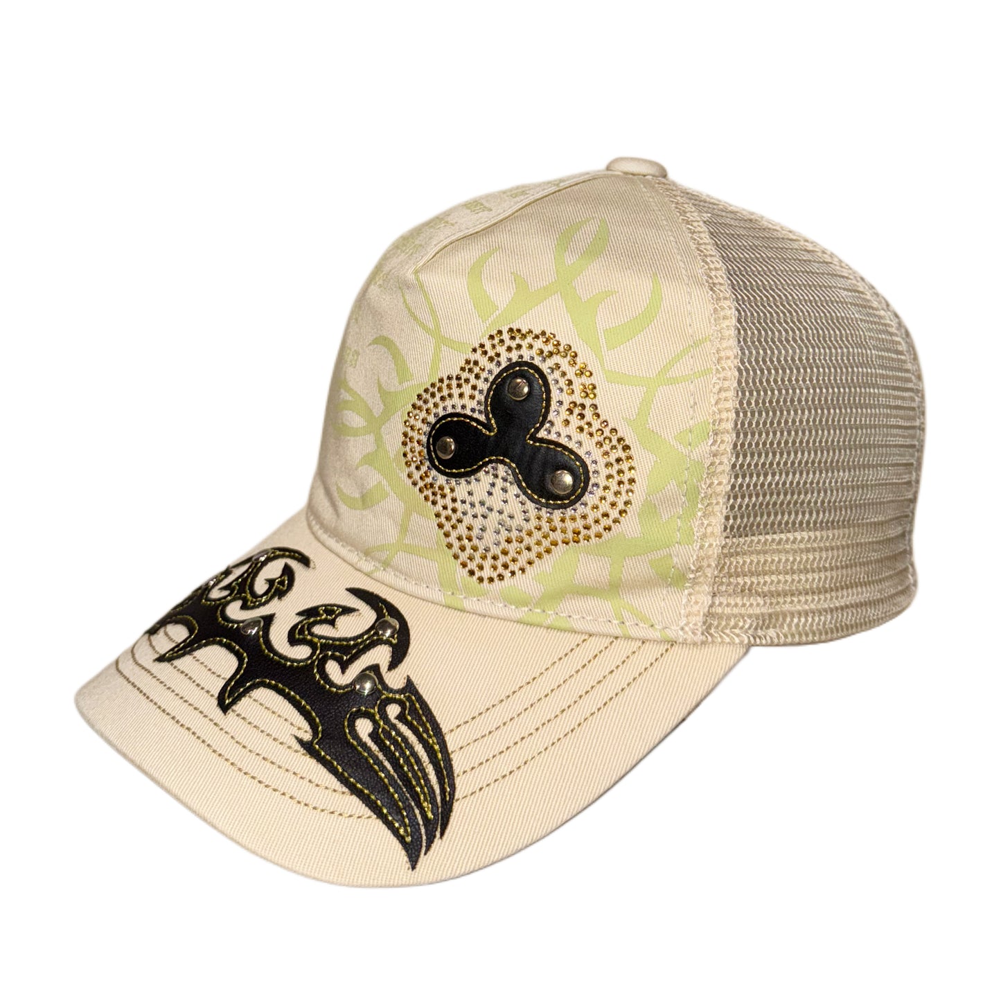 Hanes beige rhinestone cap