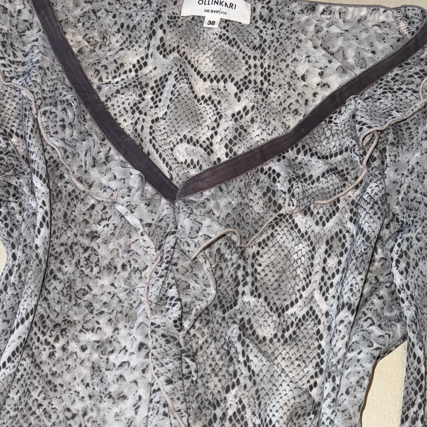 Grey mesh long sleeve