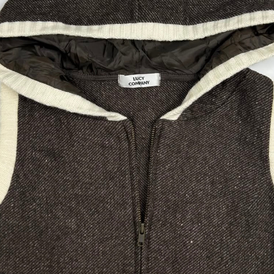Brown zip vest