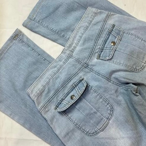 Low waist panel jeans