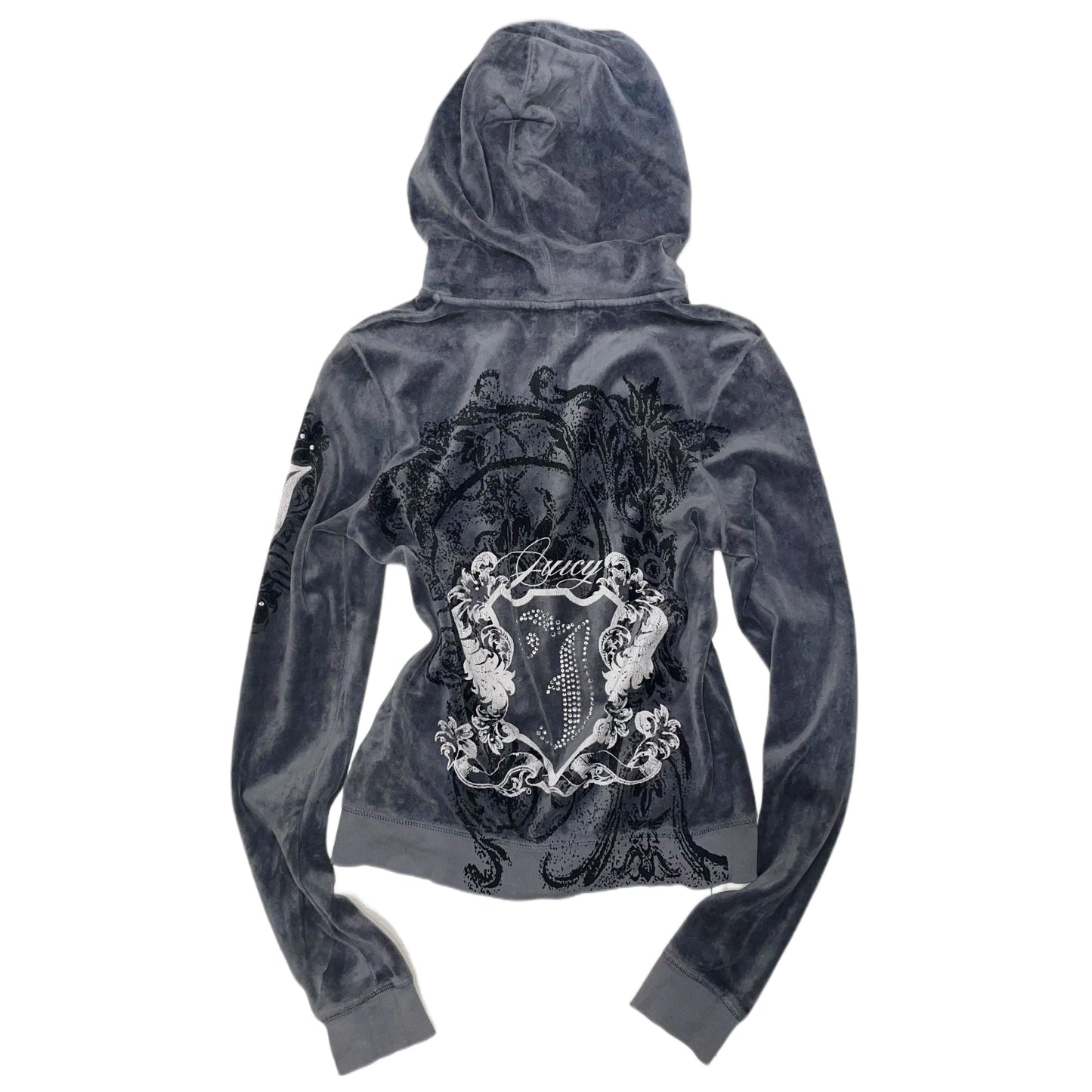 Juicy Couture grey velvet zip hoodie