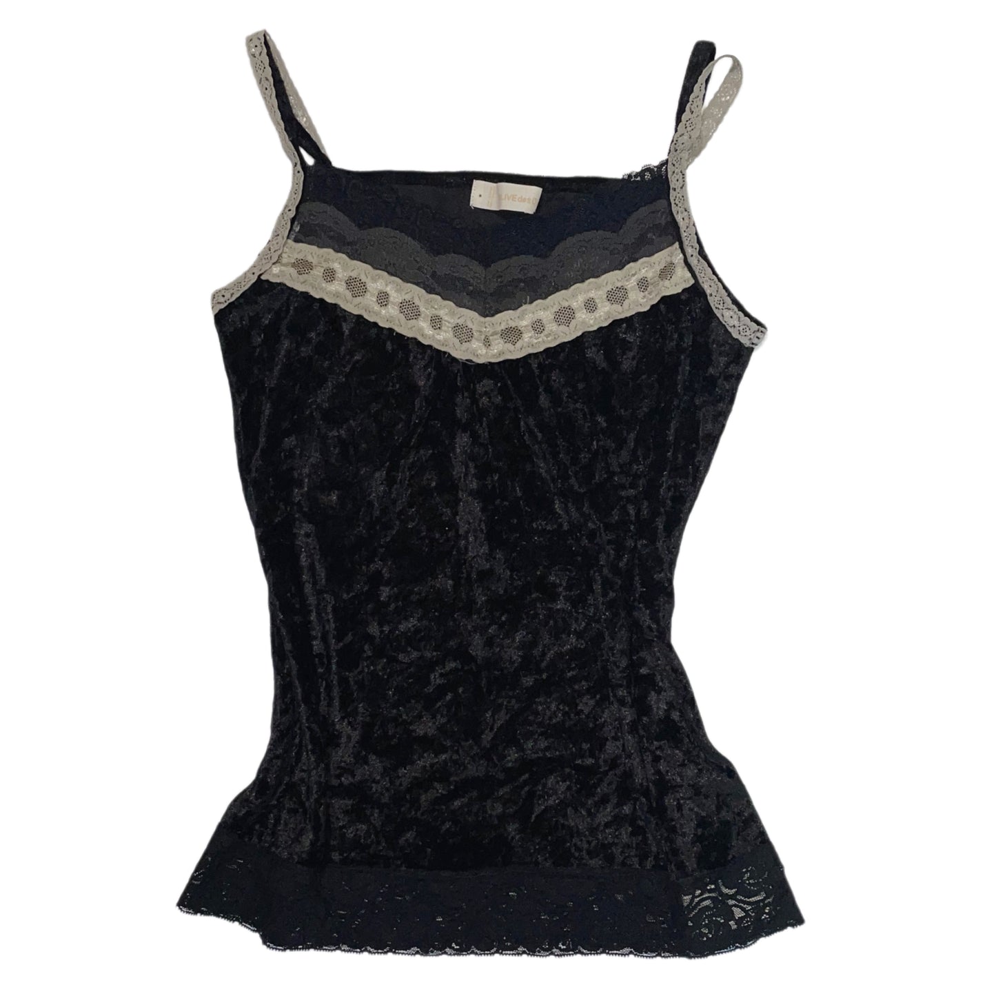 Black velvet lace tank