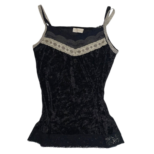 Black velvet lace tank