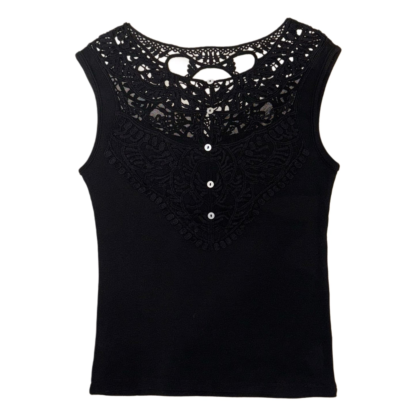 Black knit mesh top
