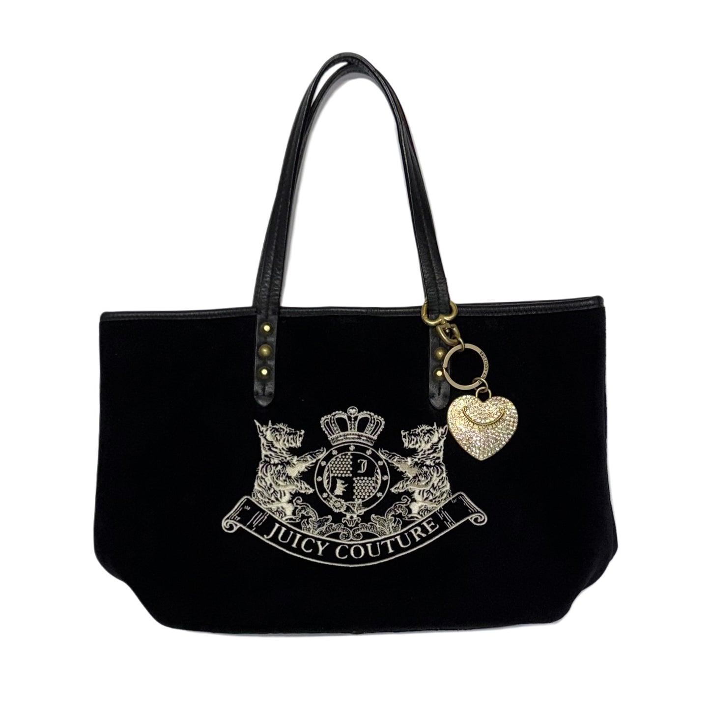 Juicy Couture black shoulder bag with heart keychain