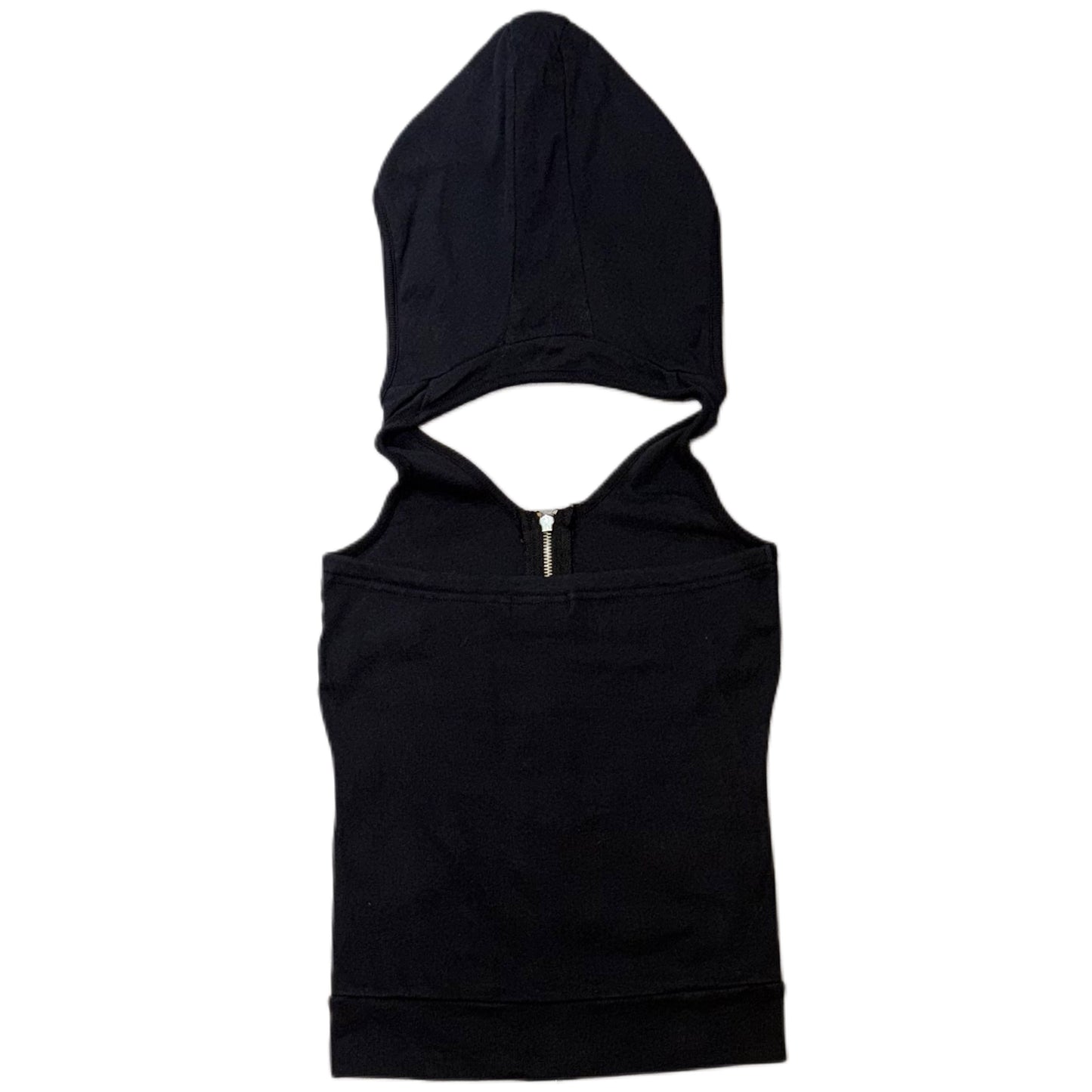 Navy double zip hooded top