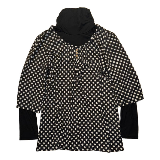 Black polka dot layered long sleeve