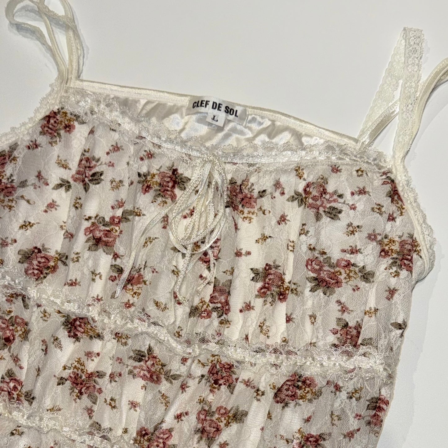 Clef De Sol floral lace tank