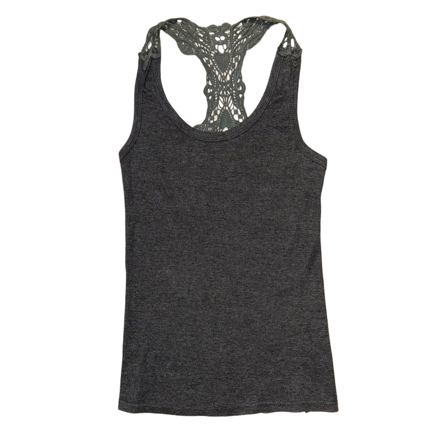 Grey backless lace top