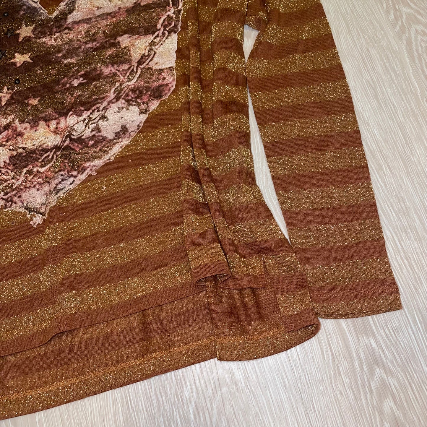 Glittering brown long sleeve with Rivet details