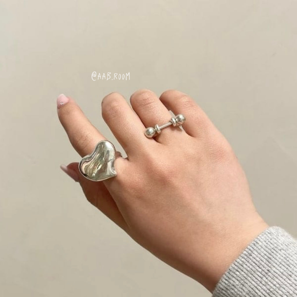 silver heart ring