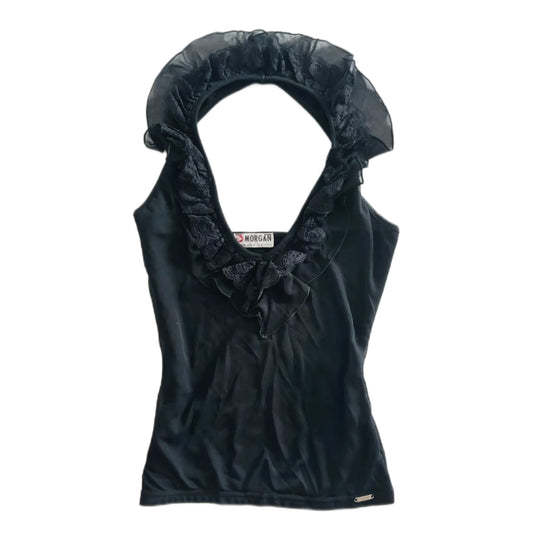 Morgan black lace mesh top