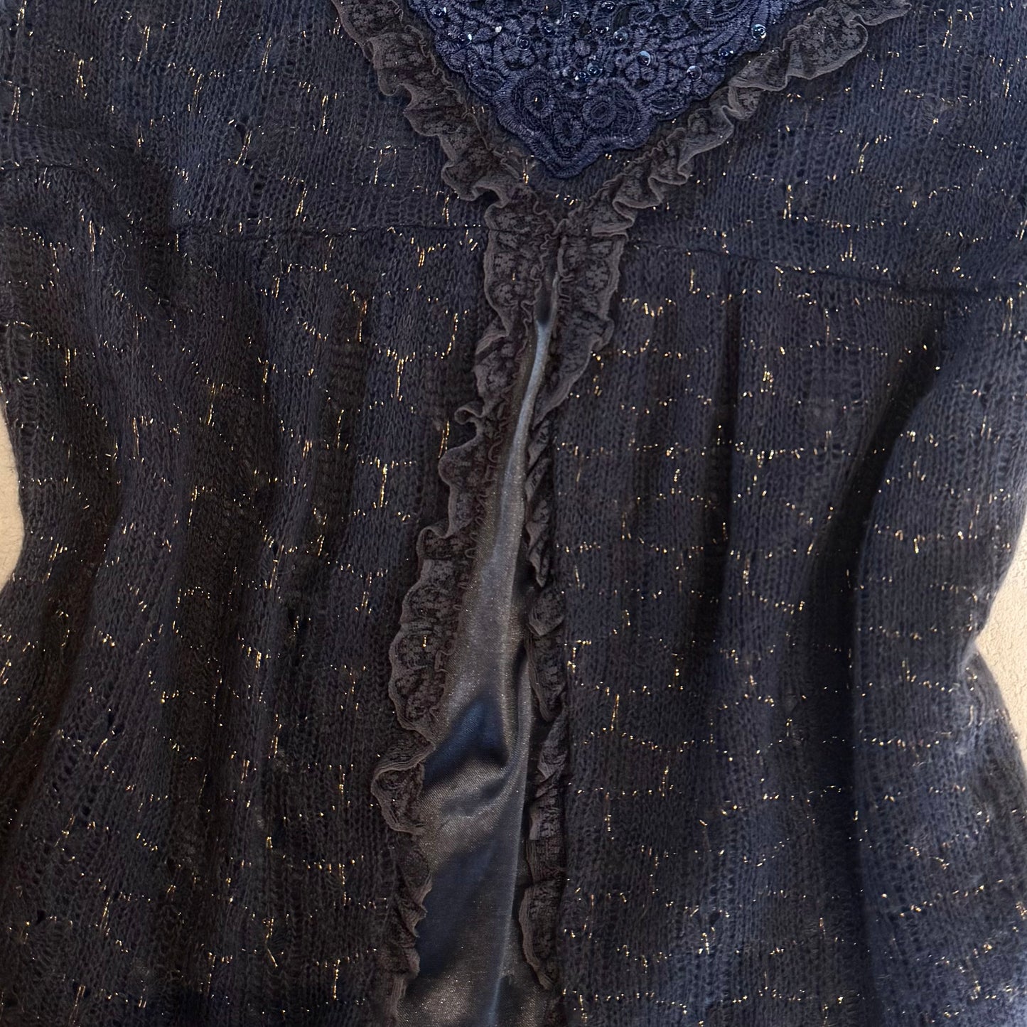 Axes navy knit lace cami