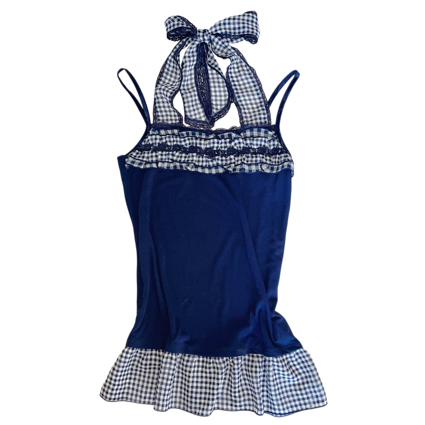 Axes navy checkered top