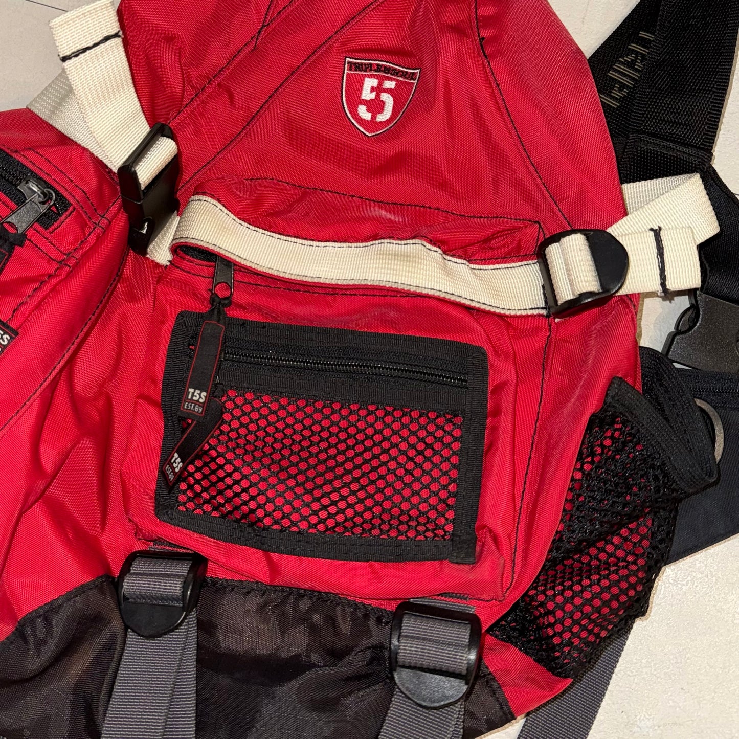 Triple5soul red black sling bag
