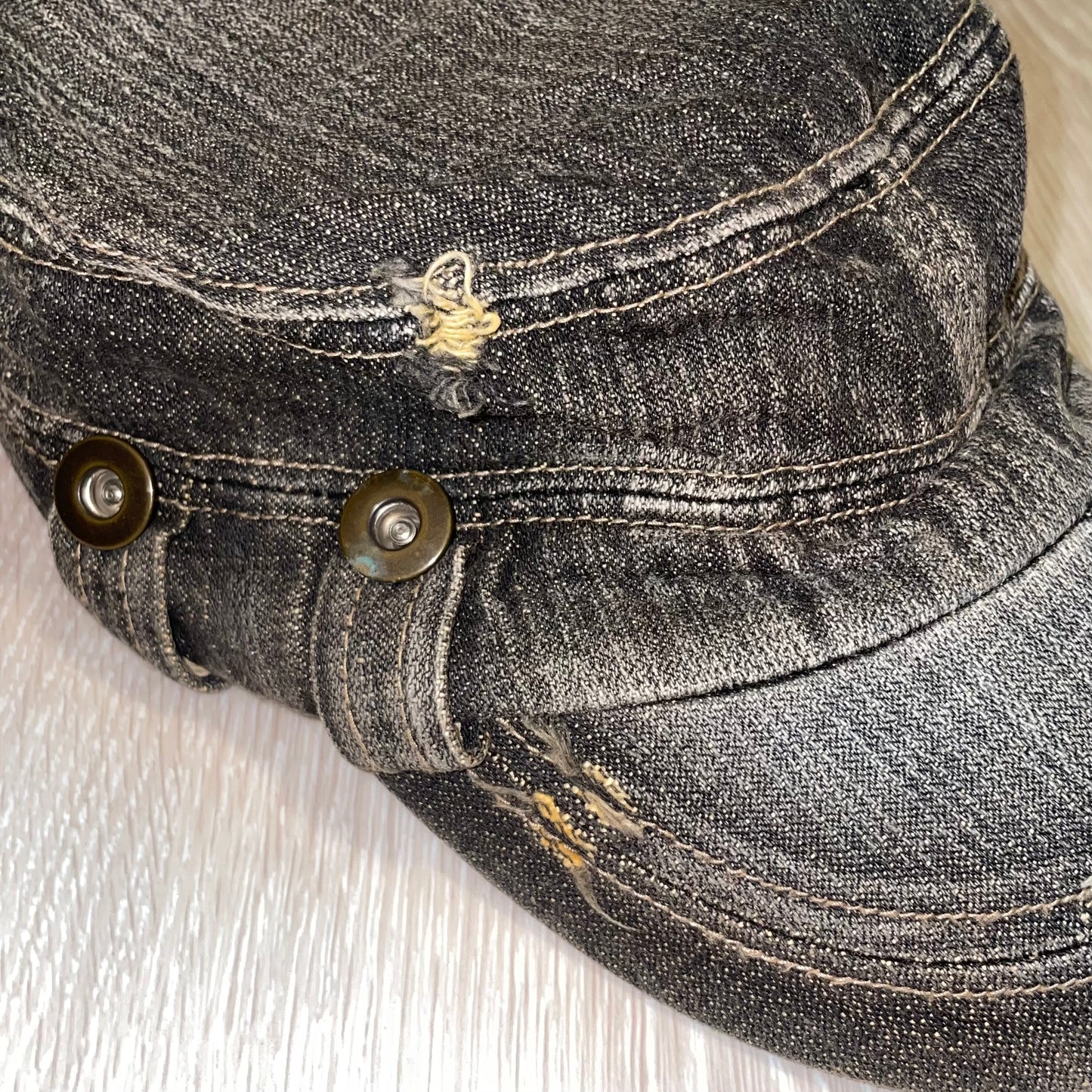 washed denim hat