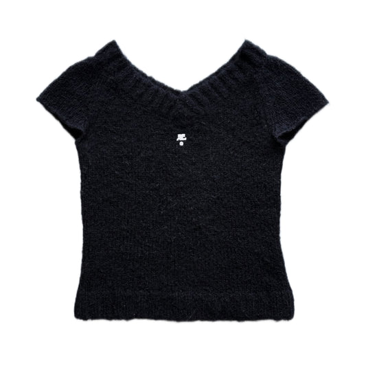 Courreges black knit top