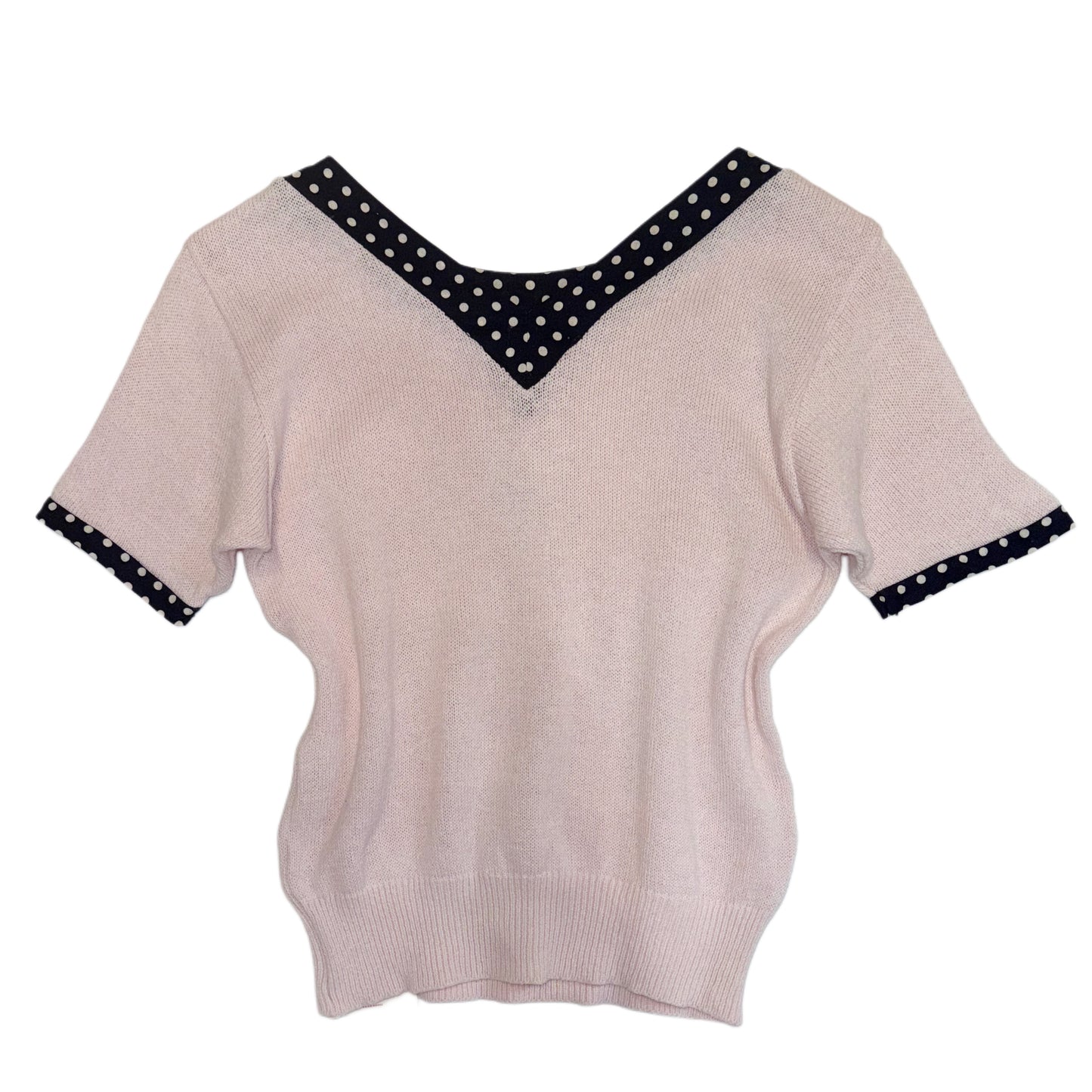 Soft pink polka dot layered top