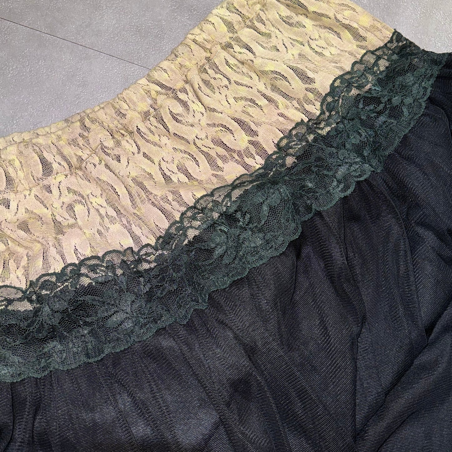 Black lace mesh skirt
