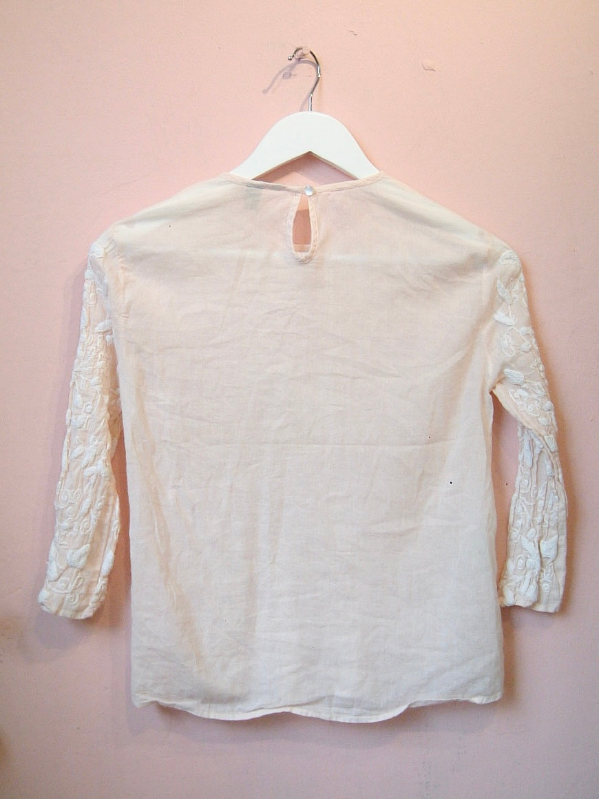 Pinkish With White Flora Long Sleeve