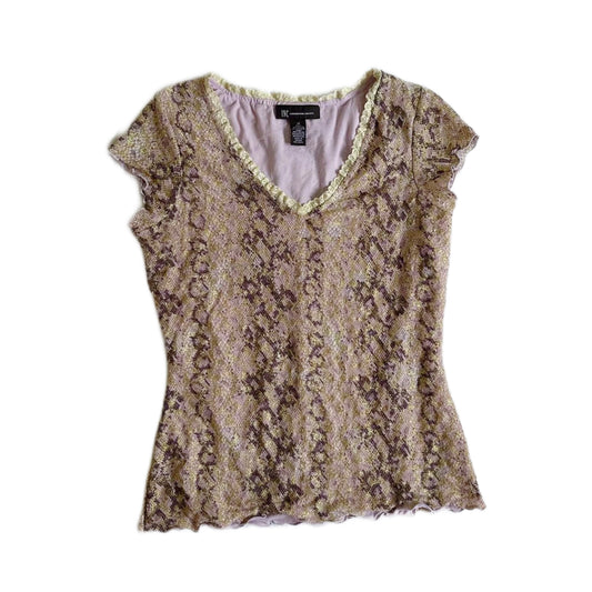 Purple n brown leopard top