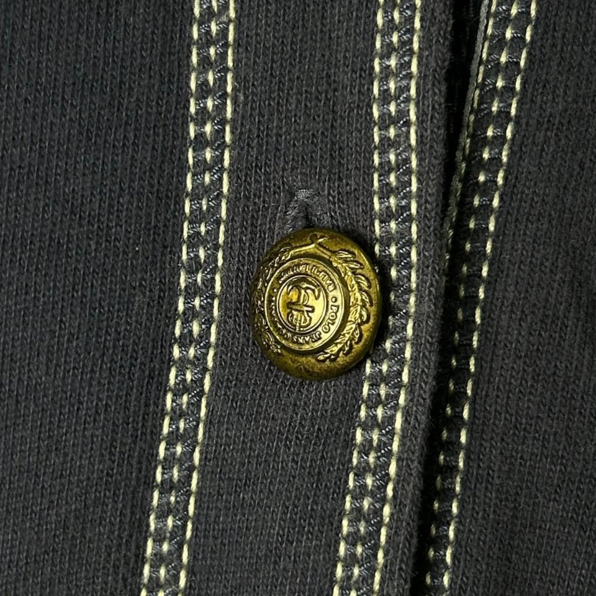 Polo navy button up hoodie