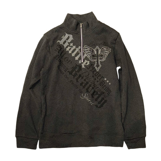 Cross graphic zip long sleeve