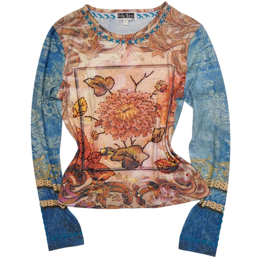 Bella Marzo Paris graphic lobster embroidered long sleeve