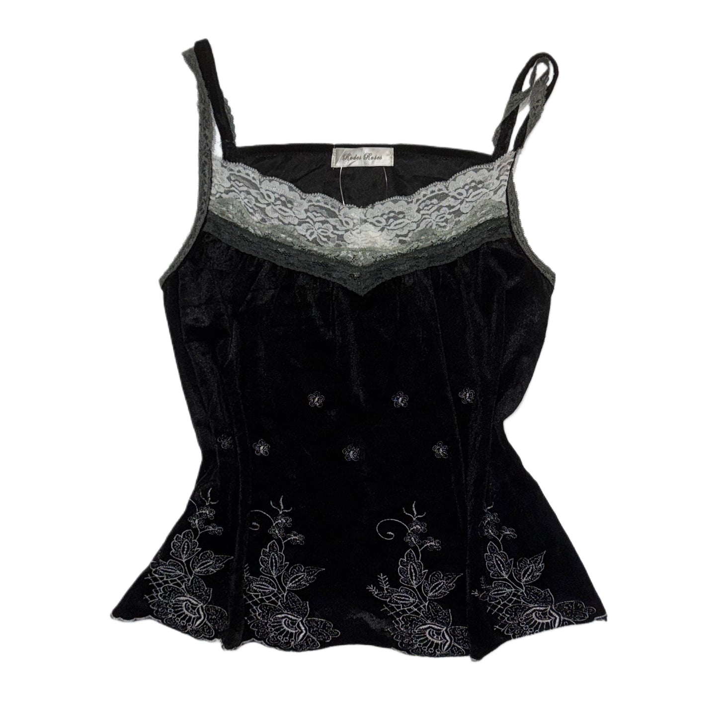 Black velvet lace tank