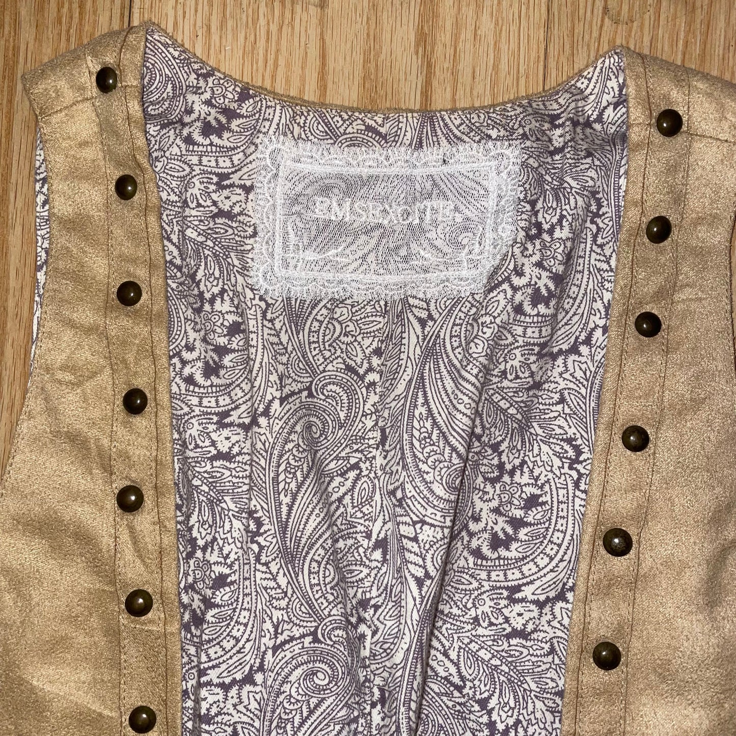 beige suede vest