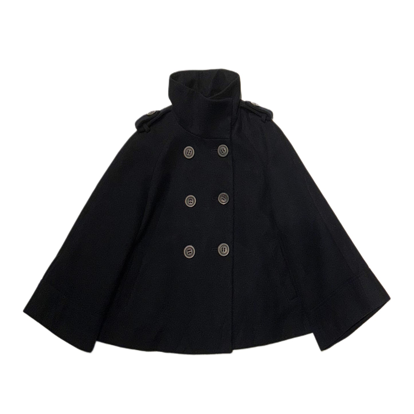 Black wool buttons coat