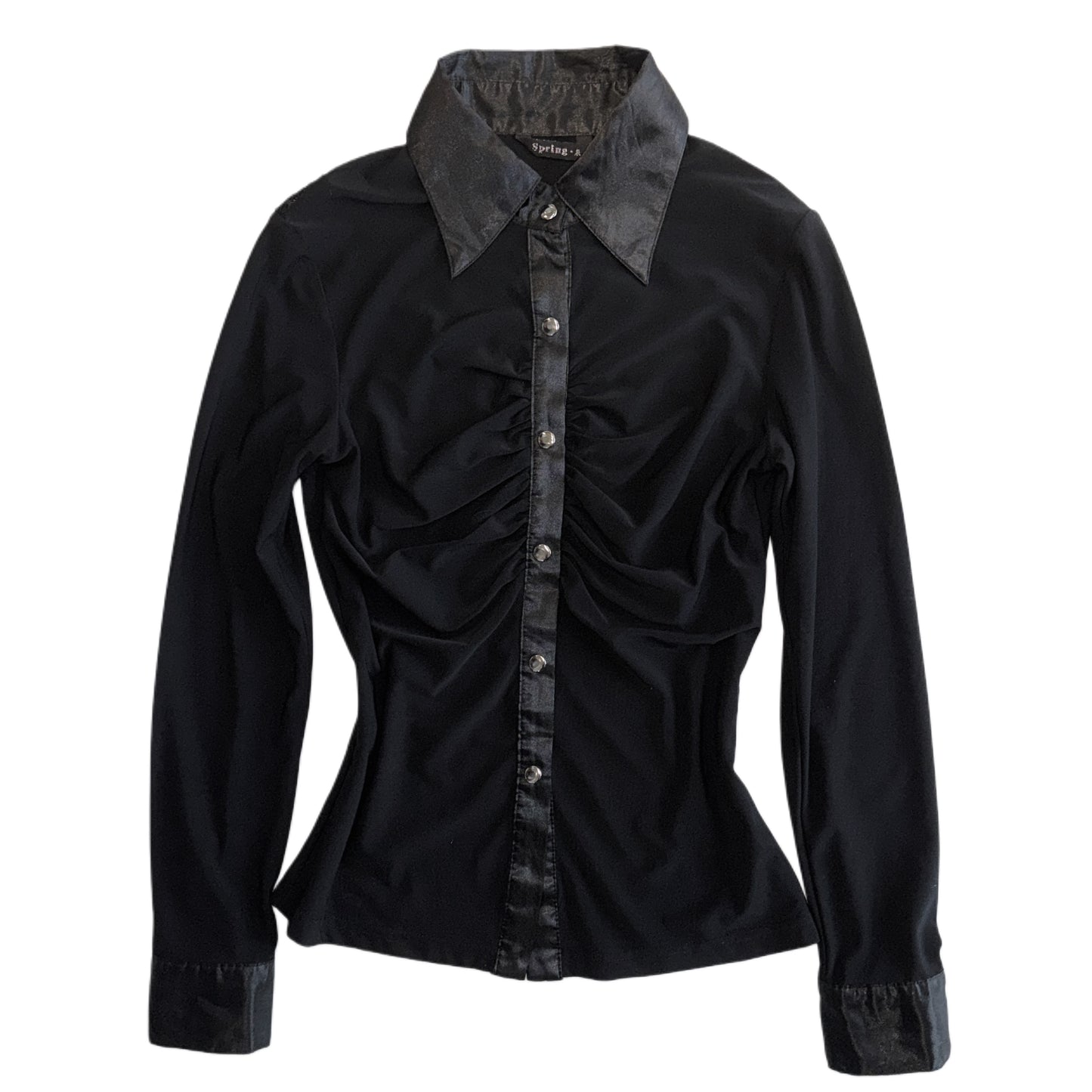 Black mesh lace shirt
