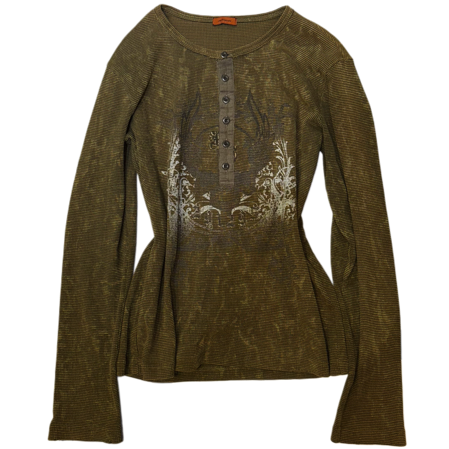 Brown green graphic long sleeve