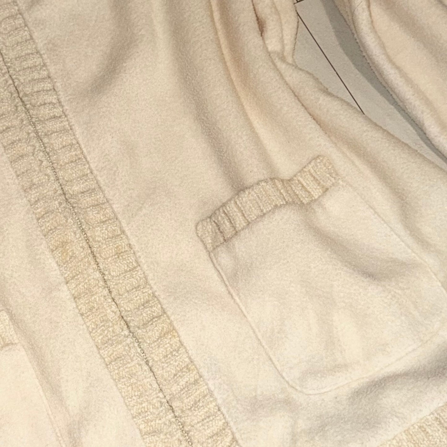 Beige knit zip up jacket