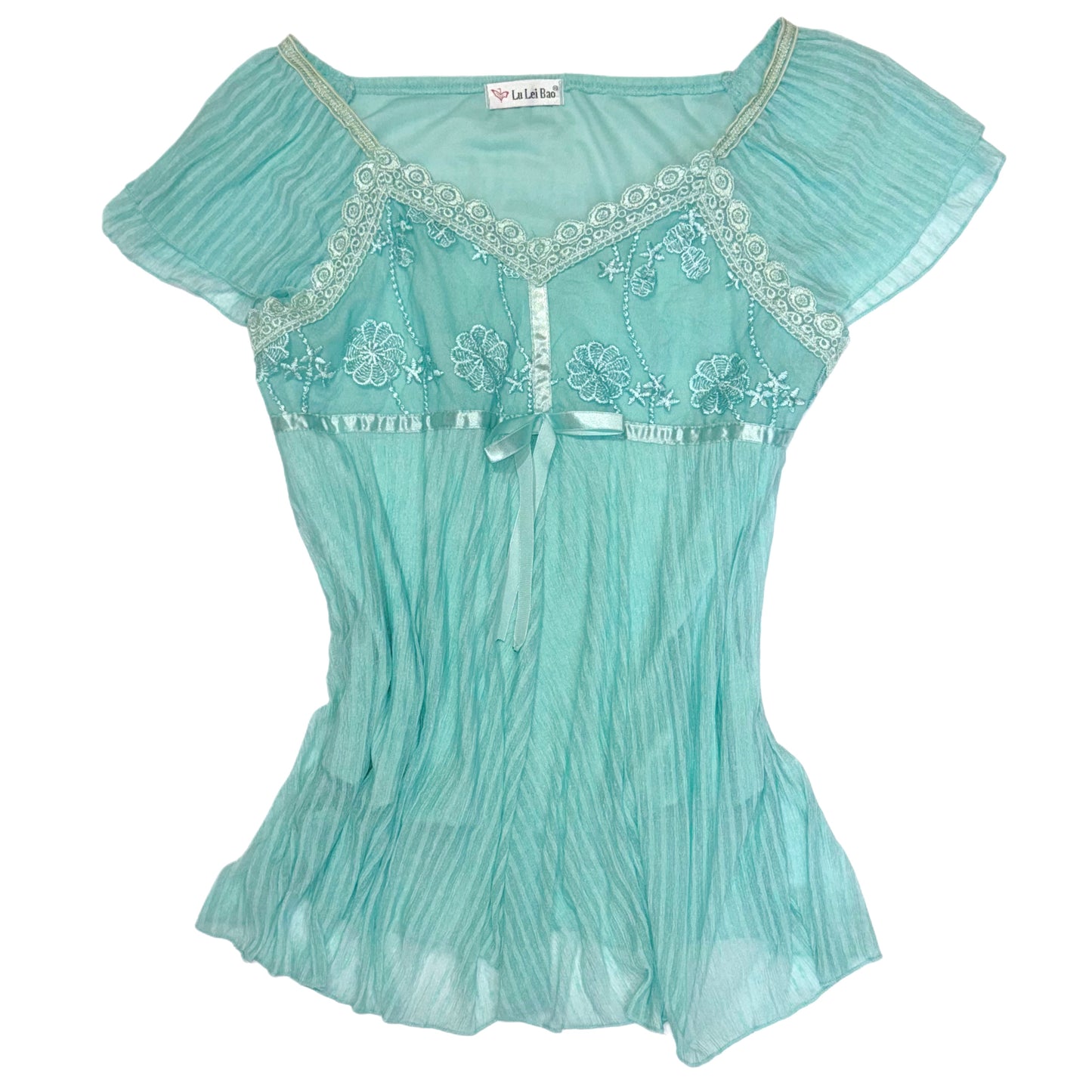 Tiffany blue lace top