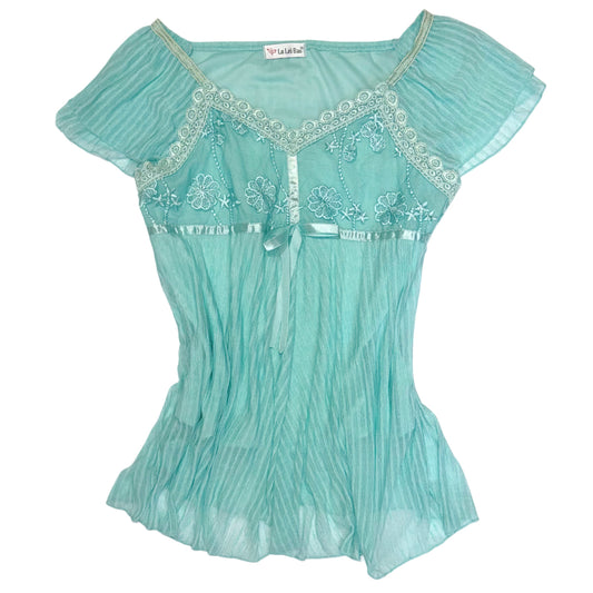 Tiffany blue lace top