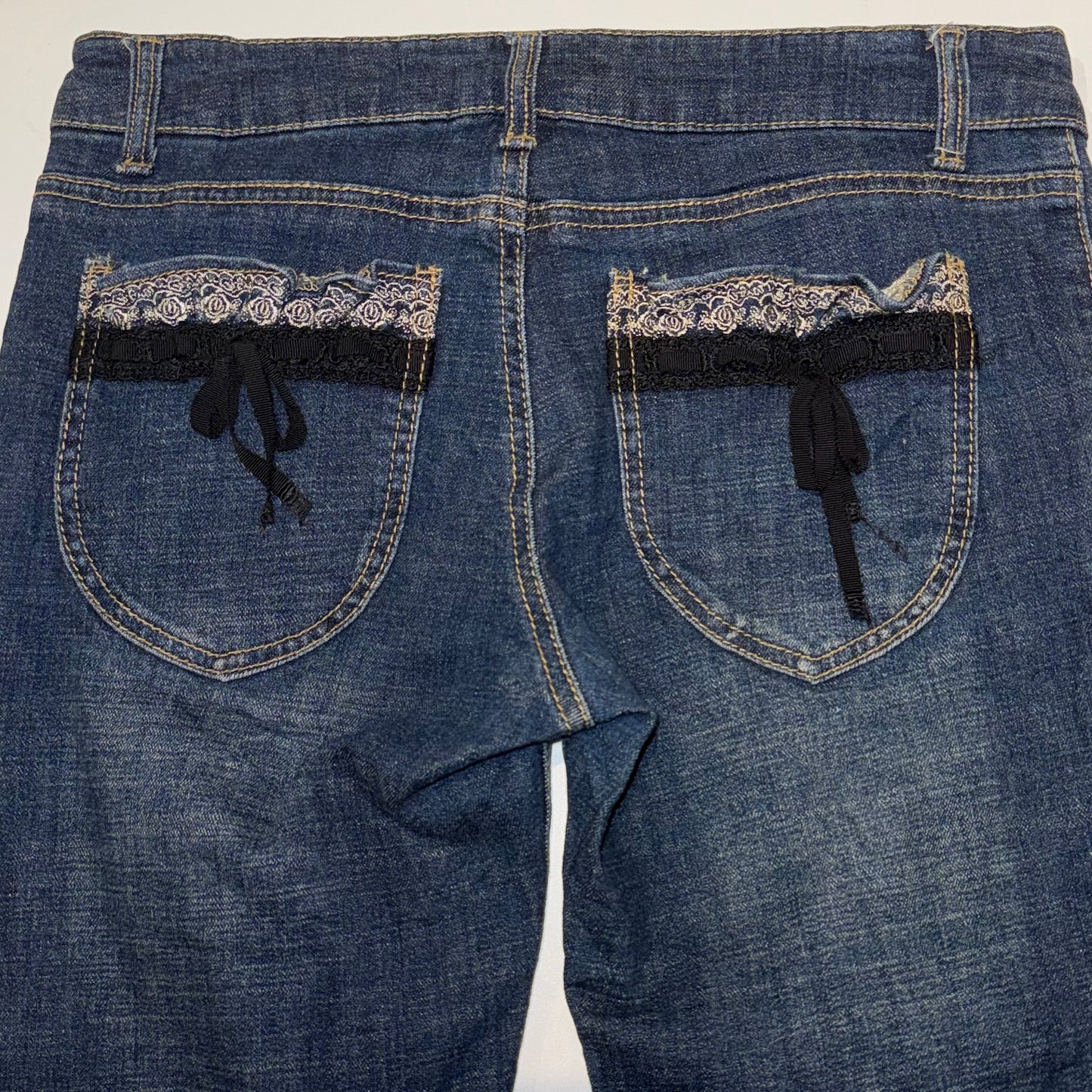 Axes denim lace capris