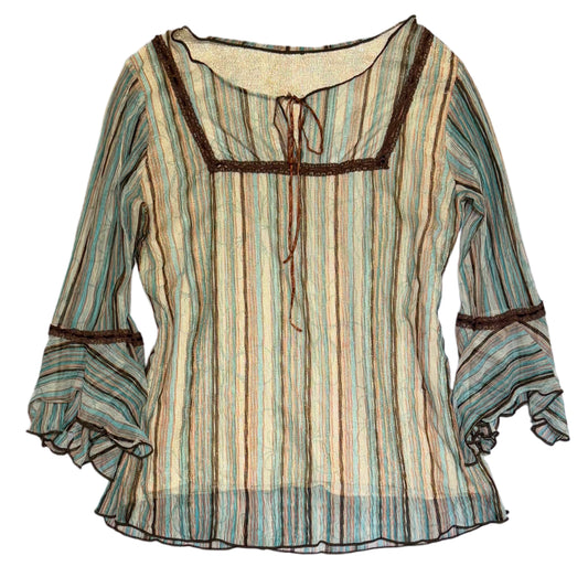 Glittering mesh long sleeve